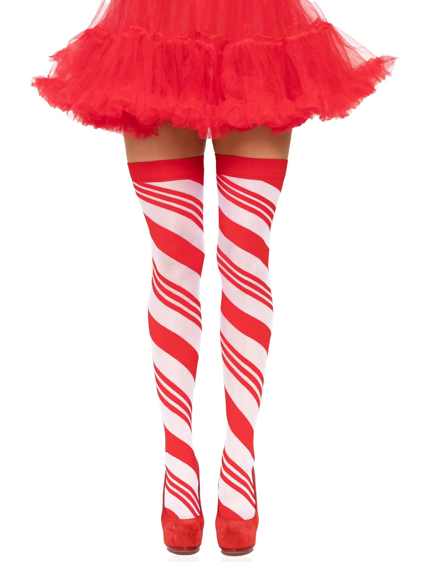 Peppermint Striped Thigh Highs