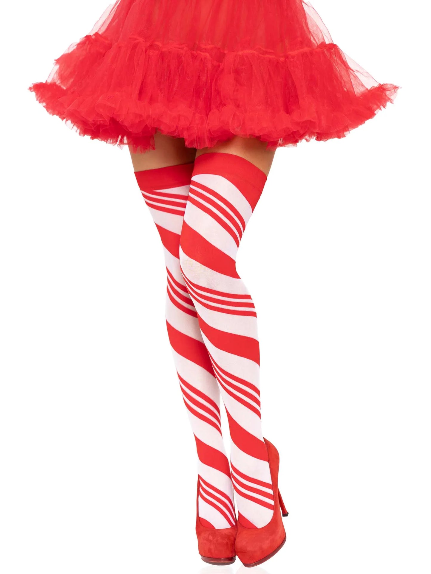 Peppermint Striped Thigh Highs