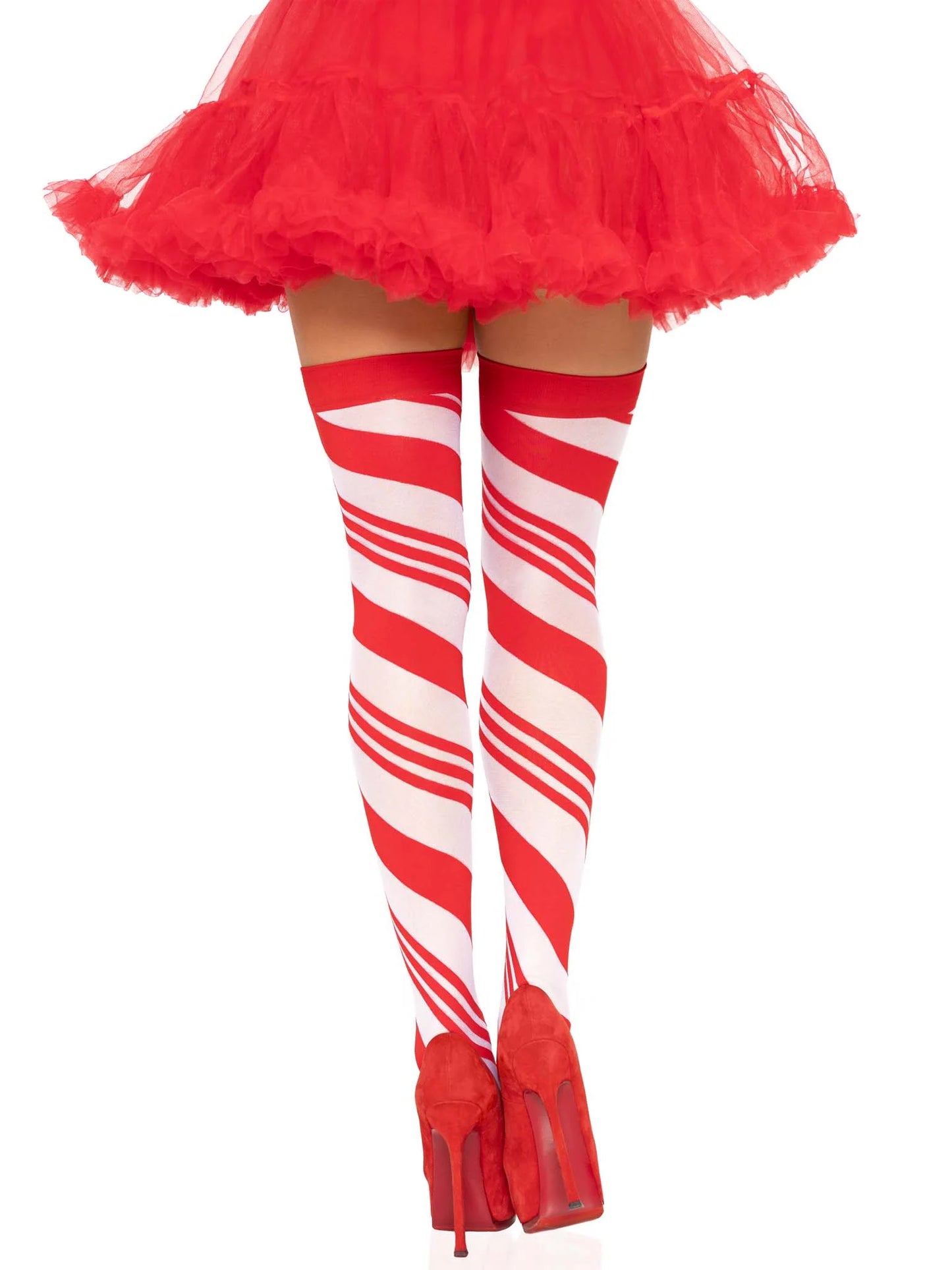 Peppermint Striped Thigh Highs