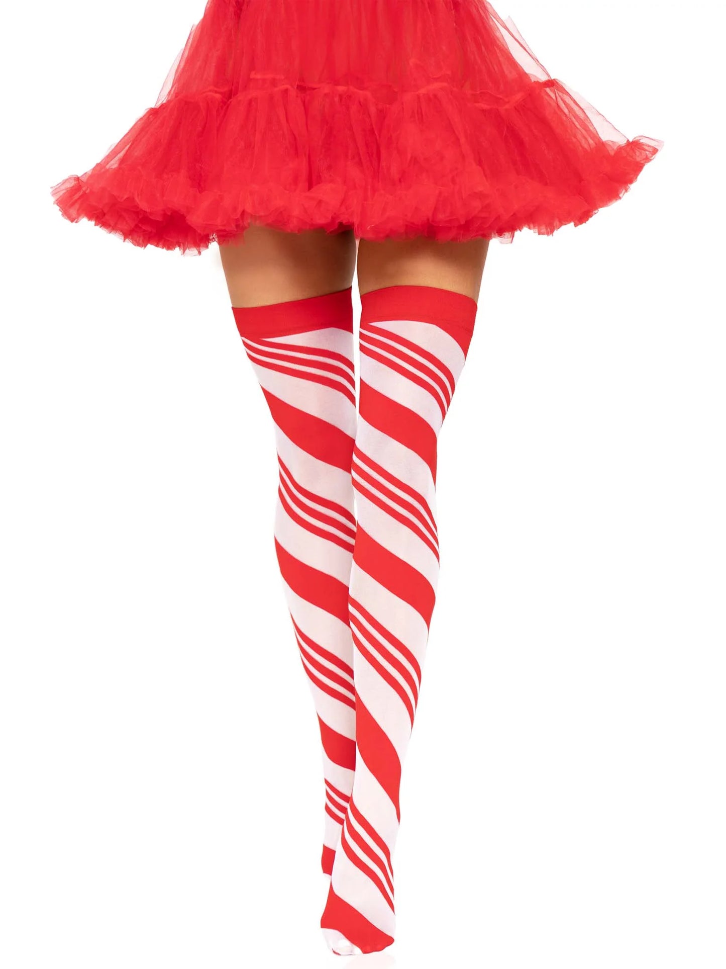 Peppermint Striped Thigh Highs