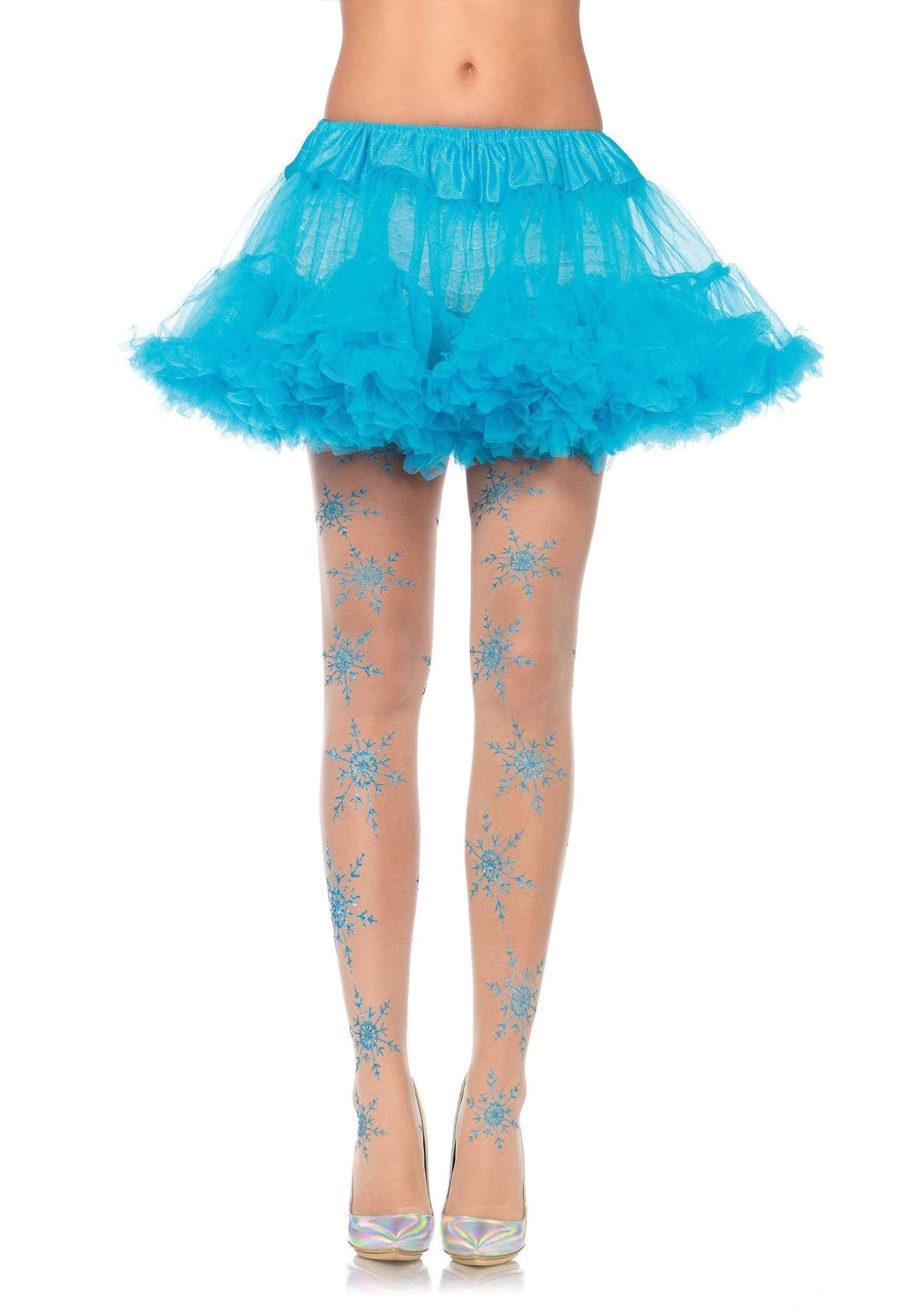 Glitter Snowflake Tights